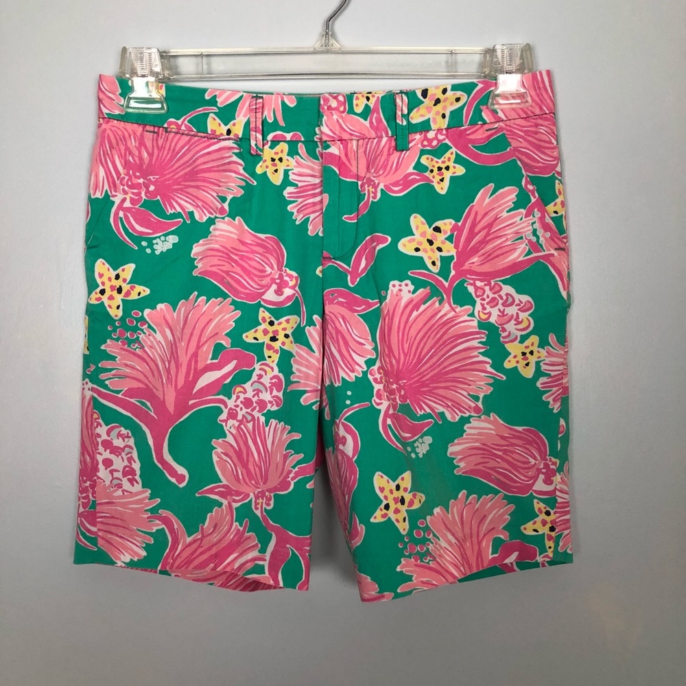 Lilly Pulitzer Avenue shorts Lagoon green shag gin